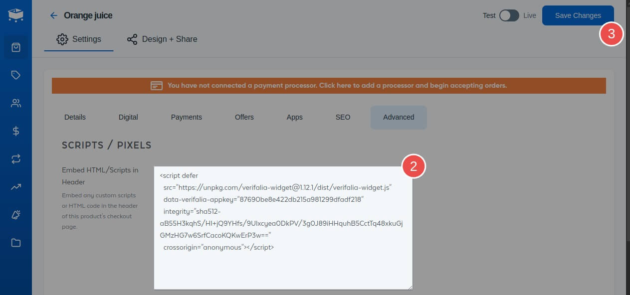 Check emails in SamCart payment pages