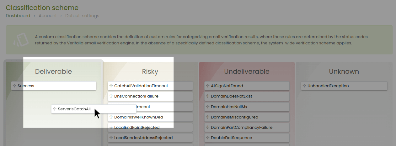 Classification scheme user interface